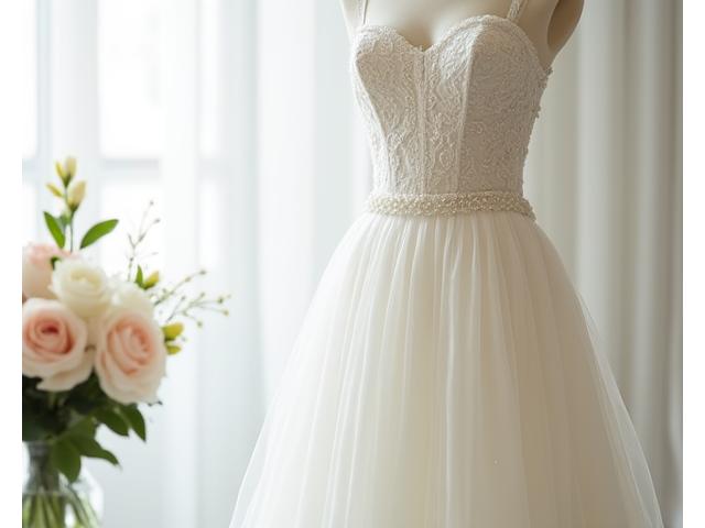 Robe de mariée en cours de nettoyage spécialisé